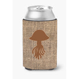 Jellyfish Burlap And Brown Can Or Bottle Beverage Insulator Hugger