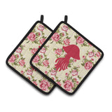 Caroline'S Treasures Jellyfish Shabby Chic Yellow Roses Pair Of Pot Holders Bb1089-Rs-Yw-Pthd, 7.5Hx7.5W, Multicolor