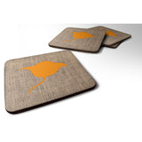 Caroline'S Treasures Bb1094-Bl-Or-Fc Stingray Burlap And Orange Foam Coasters (Set Of 4), 3.5 H X 3.5 W, Multicolor