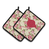 Caroline'S Treasures Stingray Shabby Chic Yellow Roses Pair Of Pot Holders Bb1094-Rs-Yw-Pthd, 7.5Hx7.5W, Multicolor
