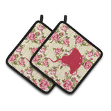 Caroline'S Treasures Stingray Shabby Chic Yellow Roses Pair Of Pot Holders Bb1095-Rs-Yw-Pthd, 7.5Hx7.5W, Multicolor