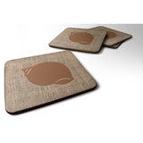 Caroline'S Treasures Bb1099-Bl-Bn-Fc Shell Burlap And Brown Foam Coasters (Set Of 4), 3.5 H X 3.5 W, Multicolor