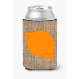 Shell Burlap And Orange Can Or Bottle Beverage Insulator Hugger