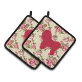 Caroline'S Treasures Bichon Frise Shabby Chic Yellow Roses Pair Of Pot Holders Bb1107-Rs-Yw-Pthd, 7.5Hx7.5W, Multicolor