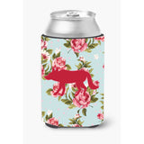 Wolf Shabby Chic Blue Roses Can Or Bottle Beverage Insulator Hugger Bb1123