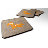 Caroline'S Treasures Bb1125-Bl-Or-Fc Skunk Burlap And Orange Foam Coasters (Set Of 4), 3.5 H X 3.5 W, Multicolor