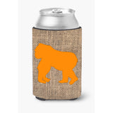 Gorilla Burlap And Orange Can Or Bottle Beverage Insulator Hugger