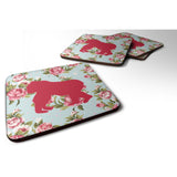 Caroline'S Treasures Bb1129-Rs-Bu-Fc Gorilla Shabby Chic Blue Roses Foam Coasters (Set Of 4), 3.5 H X 3.5 W, Multicolo