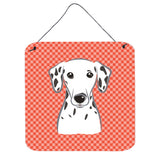 Caroline'S Treasures Red Checkered Dalmatian Aluminum Metal Wall Or Door Hanging Prints, 6 X 6