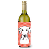 Red Checkered Dalmatian Wine Bottle Beverage Insulator Hugger Bb1131Literk
