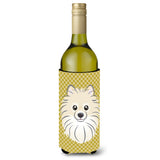 Tan Checkered Pomeranian Wine Bottle Beverage Insulator Hugger Bb1135Literk