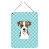 Caroline'S Treasures Bb1140Ds1216 Checkerboard Blue Jack Russell Terrier Wall Or Door Hanging Prints, 16 X 12