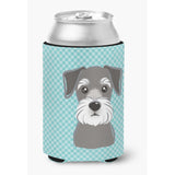 Checkerboard Blue Schnauzer Can Or Bottle Hugger Bb1144Cc