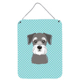 Caroline'S Treasures Checkerboard Blue Schnauzer Wall Or Door Hanging Prints, 16 X 12