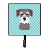 Caroline'S Treasures Bb1144Sh4 Checkerboard Blue Schnauzer Leash Or Key Holder, Small, Multicolor