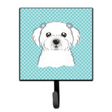 Caroline'S Treasures Bb1146Sh4 Checkerboard Blue Maltese Leash Or Key Holder, Small, Multicolor