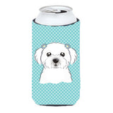 Checkerboard Blue Maltese Tall Boy Beverage Insulator Hugger Bb1146Tbc