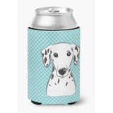 Checkerboard Blue Dalmatian Can Or Bottle Hugger Bb1148Cc