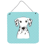 Caroline'S Treasures Checkerboard Blue Dalmatian Wall Or Door Hanging Prints, 6 X 6