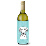 Checkerboard Blue Dalmatian Wine Bottle Beverage Insulator Hugger Bb1148Literk