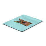 Caroline'S Treasures Checkerboard Blue German Shepherd Mouse Pad/Hot Pad/Trivet (Bb1149Mp)