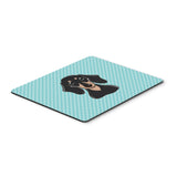Caroline'S Treasures Checkerboard Blue Smooth Black & Tan Dachshund Mouse Pad/Hot Pad/Trivet (Bb1153Mp)