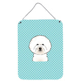 Caroline'S Treasures Checkerboard Blue Bichon Frise Wall Or Door Hanging Prints, 16 X 12
