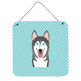 Caroline'S Treasures Checkerboard Blue Alaskan Malamute Wall Or Door Hanging Prints, 6 X 6