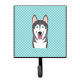 Caroline'S Treasures Bb1156Sh4 Checkerboard Blue Alaskan Malamute Leash Or Key Holder, Small, Multicolor