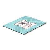 Caroline'S Treasures Checkerboard Blue White English Bulldog Mouse Pad/Hot Pad/Trivet (Bb1158Mp)