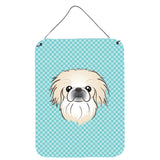 Caroline'S Treasures Checkerboard Blue Pekingese Wall Or Door Hanging Prints, 16 X 12
