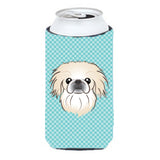 Checkerboard Blue Pekingese Tall Boy Beverage Insulator Hugger Bb1159Tbc