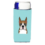 Checkerboard Blue Boxer Ultra Beverage Insulators For Slim Cans Bb1161Muk