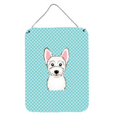 Caroline'S Treasures Checkerboard Blue Westie Wall Or Door Hanging Prints, 16 X 12