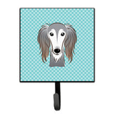 Caroline'S Treasures Bb1167Sh4 Checkerboard Blue Saluki Leash Or Key Holder, Small, Multicolor