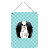 Caroline'S Treasures Checkerboard Blue Japanese Chin Wall Or Door Hanging Prints, 16 X 12