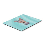 Caroline'S Treasures Checkerboard Blue Yorkie Puppy Mouse Pad/Hot Pad/Trivet (Bb1170Mp)