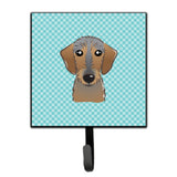 Caroline'S Treasures Bb1171Sh4 Checkerboard Blue Wirehaired Dachshund Leash Or Key Holder, Small, Multicolor