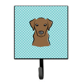 Caroline'S Treasures Bb1172Sh4 Checkerboard Blue Chocolate Labrador Leash Or Key Holder, Small, Multicolor