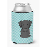 Checkerboard Blue Black Labrador Can Or Bottle Hugger Bb1173Cc