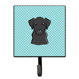 Caroline'S Treasures Bb1173Sh4 Checkerboard Blue Black Labrador Leash Or Key Holder, Small, Multicolor
