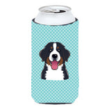 Checkerboard Blue Bernese Mountain Dog Tall Boy Beverage Insulator Hugger Bb1175Tbc