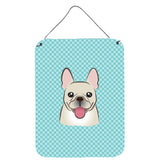Caroline'S Treasures Bb1176Ds1216 Checkerboard Blue French Bulldog Wall Or Door Hanging Prints, 16 X 12