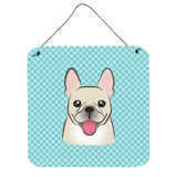 Caroline'S Treasures Bb1176Ds66 Checkerboard Blue French Bulldog Wall Or Door Hanging Prints, 6 X 6