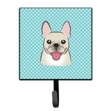 Caroline'S Treasures Bb1176Sh4 Checkerboard Blue French Bulldog Leash Or Key Holder, Small, Multicolor