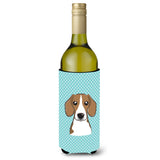 Checkerboard Blue Beagle Wine Bottle Beverage Insulator Hugger Bb1177Literk
