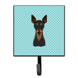 Caroline'S Treasures Bb1178Sh4 Checkerboard Blue Min Pin Leash Or Key Holder, Small, Multicolor