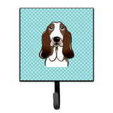 Caroline'S Treasures Bb1181Sh4 Checkerboard Blue Basset Hound Leash Or Key Holder, Small, Multicolor