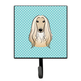 Caroline'S Treasures Bb1182Sh4 Checkerboard Blue Afghan Hound Leash Or Key Holder, Small, Multicolor