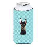 Checkerboard Blue Doberman Tall Boy Beverage Insulator Hugger Bb1183Tbc